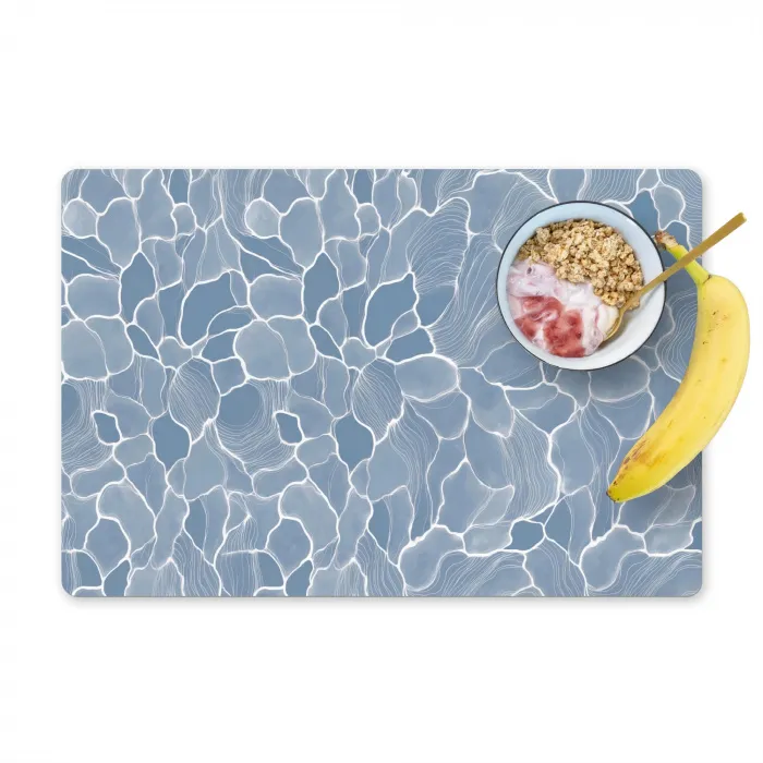 Abstract - Blauw - Bladeren Placemat vinyl groot -zzzproduct_Kitchenyeah-website