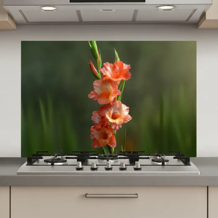 Bloem - Gladiolen - Zalmroze keuken achterwand spatscherm klein -3d_website