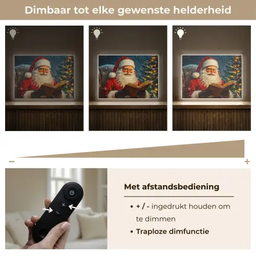 Kerstman - Kerst - Winter - Kerstboom Light Box met batterij (Wandlamp) middel -USP_dimbaarNL