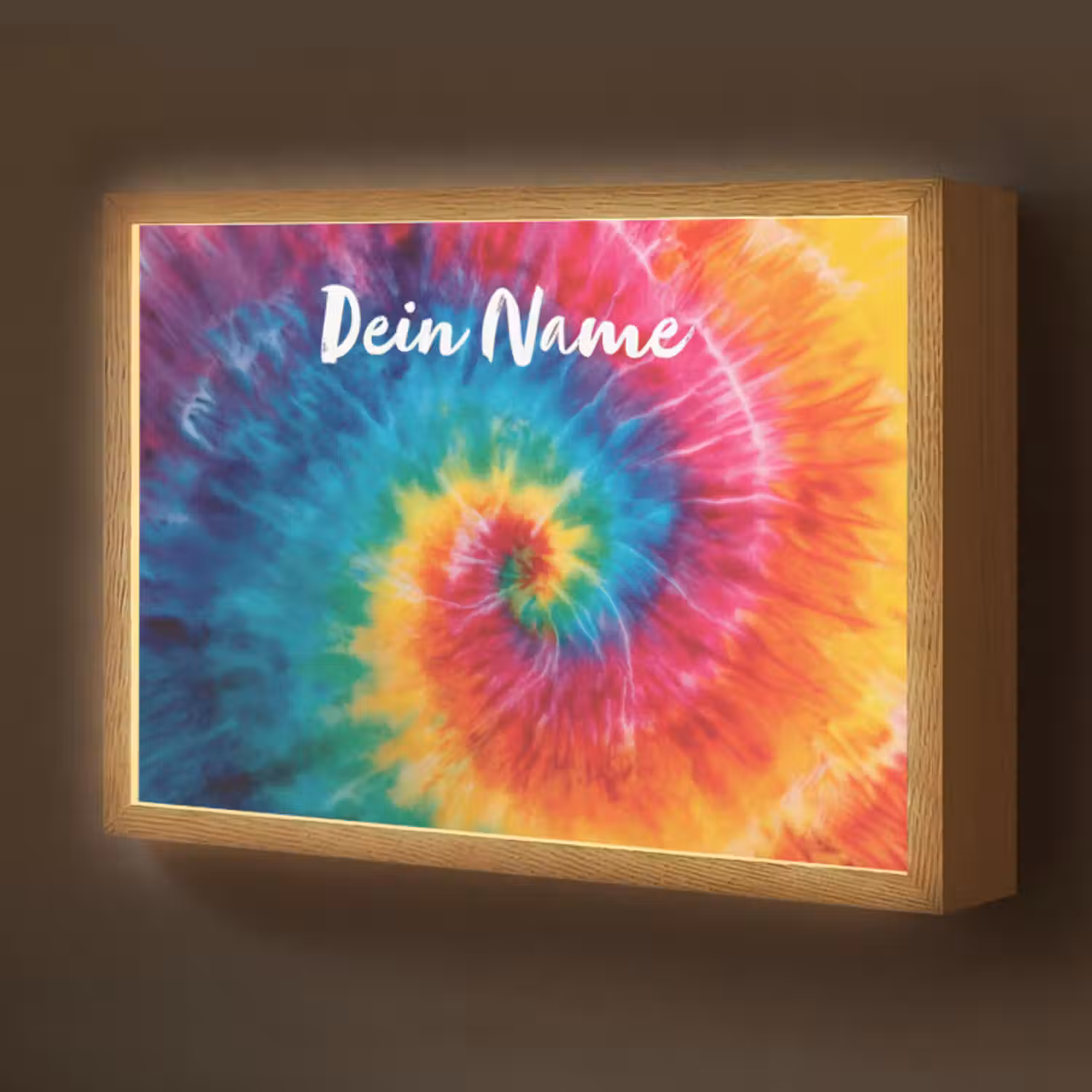 Lightbox - Wandlampe Kinderzimmer mit Namen - Bunt - Regenbogen - Spirale