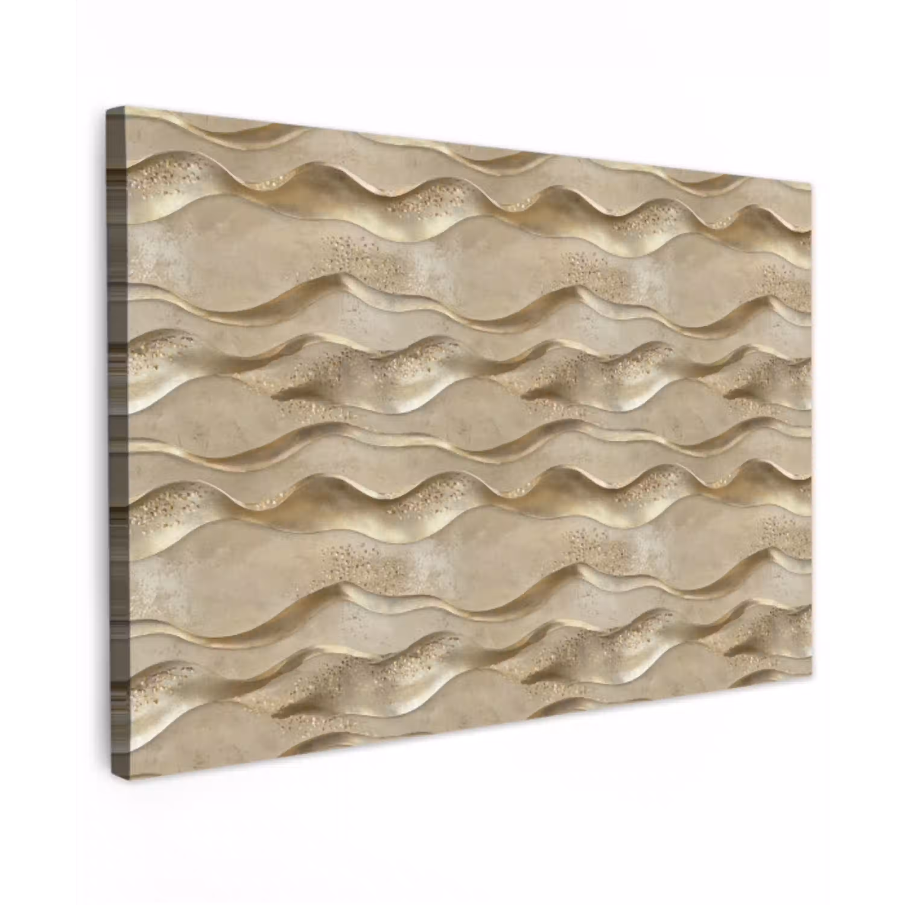Golven - Patroon - Goud Tuinposter op houten frame 2 cm dik klein 845 -3d
