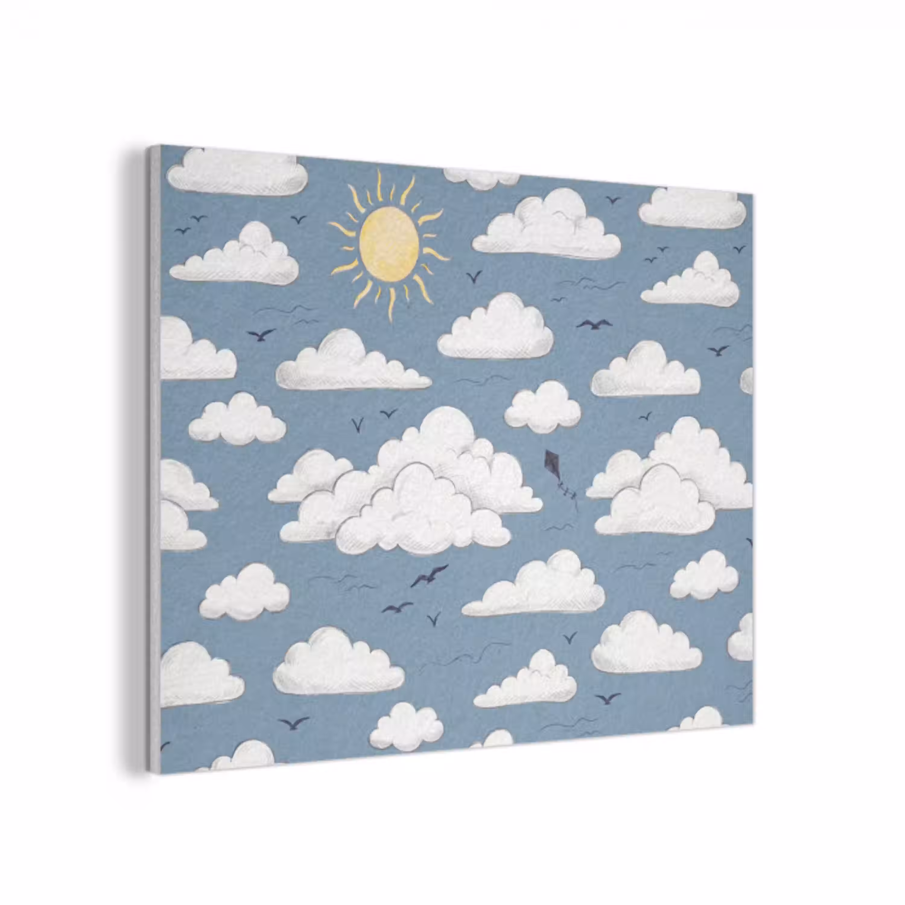 Lucht - Zon - Wolken - Natuur - Blauw PET vilt klein -3d