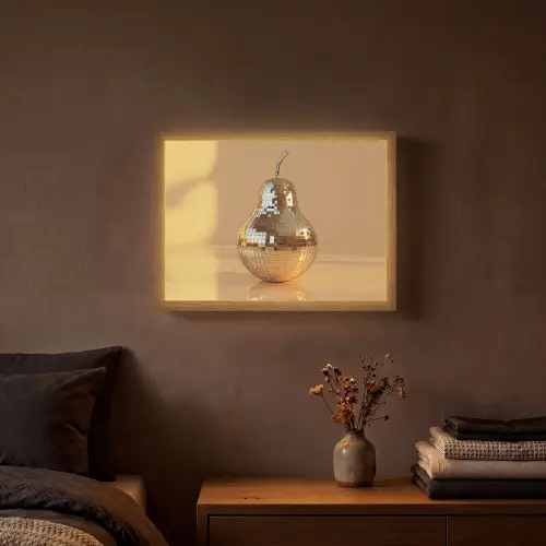 Goud - Disco - Glitter - Peer Light Box met batterij (Wandlamp) middel -sfeer4