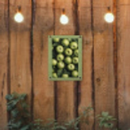 Appels - Groen - bladeren tuinposter los doek klein -sfeer1