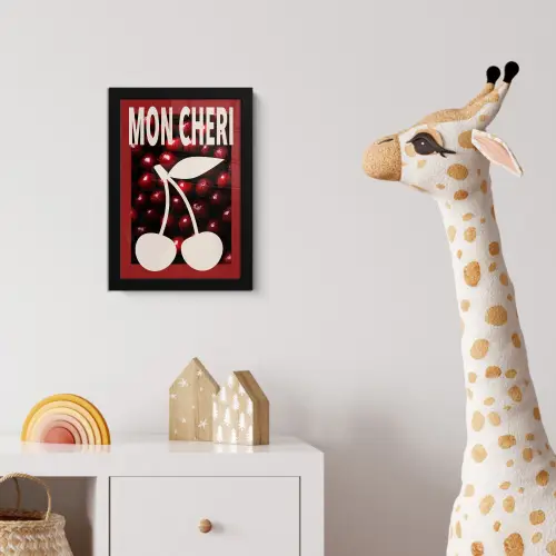 Kersen - Illustratie - Rood fotolijst zwart zonder passe partout klein -usfeer4_kinderkamer