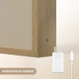 Neushoorn - Witte bloemen - Lief Light Box met batterij (Wandlamp kind) middel -USP_websiteoplaadbaarDE