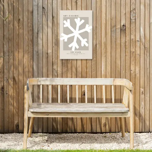 Sneeuwvlok - Wit - Winter - Kerst Tuinposter op houten frame 2 cm dik klein -sfeer4