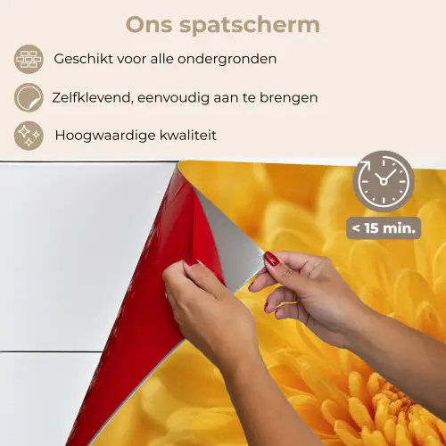 Geel - Chrysant - Zachtheid keuken achterwand spatscherm klein -spatscherm_NL
