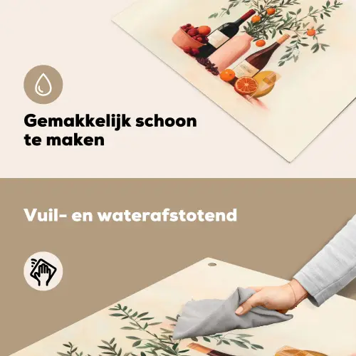 Wijnflessen - Takken - Sinaasappels Inductie beschemer met haakjes klein -ky-schoon-nl
