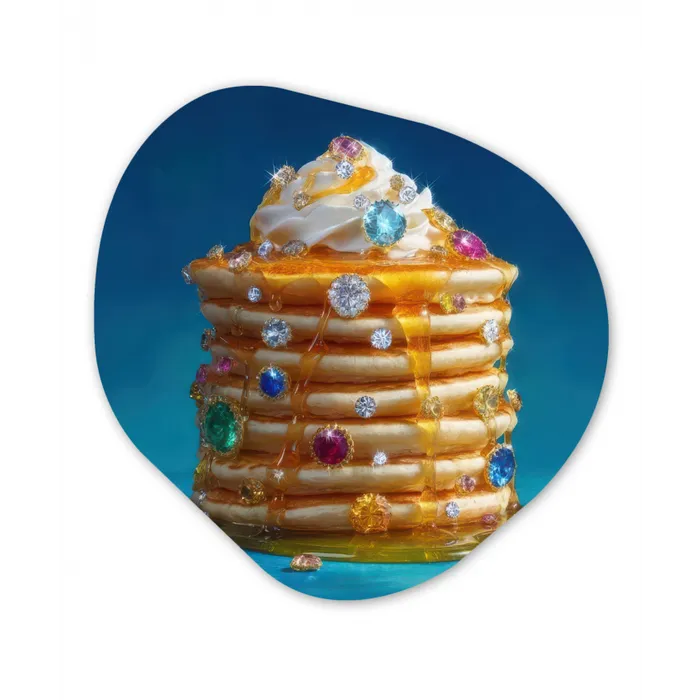 Pannenkoeken - Steentjes - Glitter - Slagroom Wandcirkel Organisch Forex 3mm klein -3d