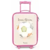Voetbal in beige pastel kleuren Kinderkoffer - Roze klein -zz3dotto