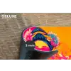 Vrouw - Zonnebril - Abstract - Oranje Placemat vinyl groot -closeup
