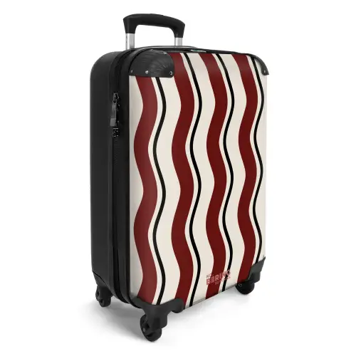 Golvende strepen in rood NBS - Handbagage koffer - Unisex middel -productfoto_3d