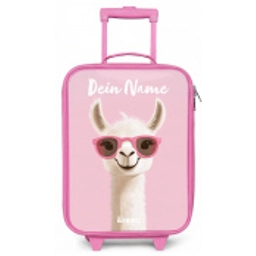 Lama - Wit - Zonnebril - Wimpers Kinderkoffer - Roze klein -zz3dotto