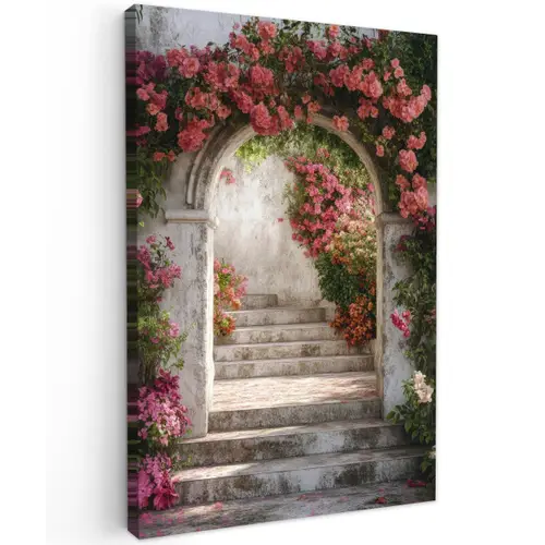 Doorkijk - Rozen - Vintage - Poort canvas 2cm klein -z3d