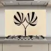Bladeren - Gestreept - Stengel - Beige keuken achterwand spatscherm klein -3d_website