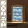 Ruitpatroon - Blauw - Crème Light Box met kabel (Tafellamp) klein 925 -USP_NL