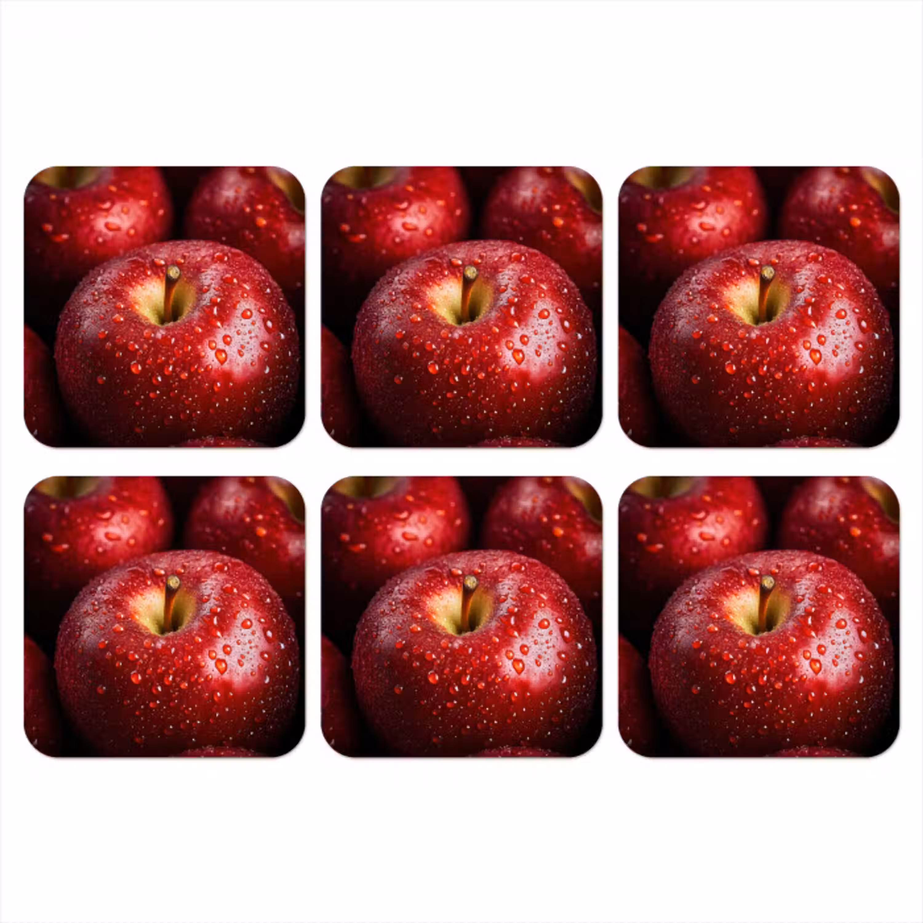 Rood - Appels - Fruit onderzetter kurk middel -3d