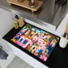 Kleurrijk - Roze - Oranje - Geel - Bloemen Inductie beschemer met haakjes klein -sfeer1