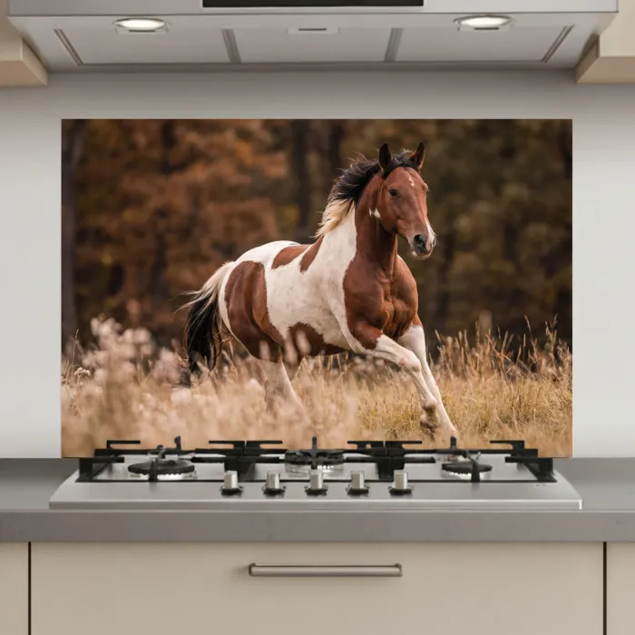 Paard - Bruin - Gras keuken achterwand spatscherm klein -3d_website