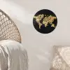 Wereldkaart - Specerijen - Kleurrijk Wandcirkel behangsticker klein -sfeer4