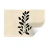 Minimalistisch - Tak - Bladeren - Zwart Muursticker klein -3d