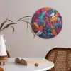 Abstract - Explosie - Neonkleuren Akoestische PET Vilt - Rond klein -sfeer3