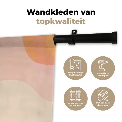 Golvende vormen - Abstract - pastel Wandkleed katoen klein -sfeer2