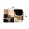 Abstract - Vlakken - Zwart - Rond Placemat vinyl groot -specs