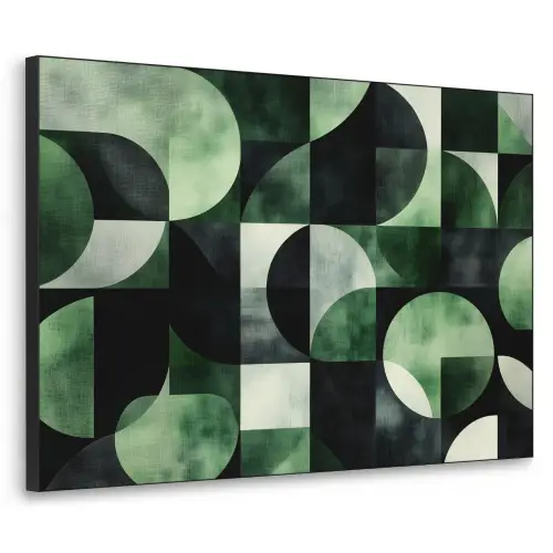 Abstract - Groen - Vormen Textielframe zwart klein -3d