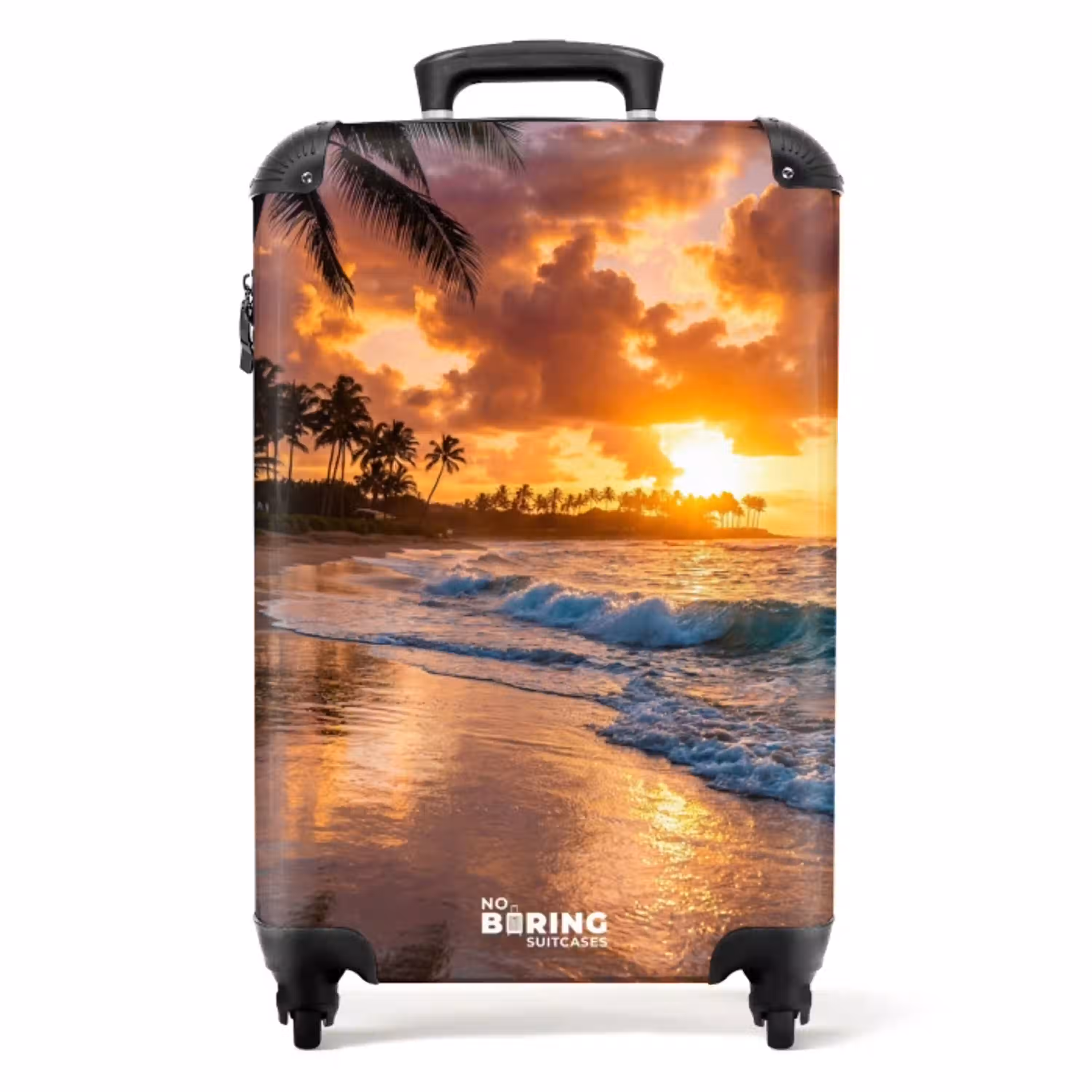 Strand - Zonsopgang - Tropisch - Natuur - Oranje NBS - Handbagage koffer - Volwassenen Unisex middel -productfoto_recht