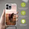 Paard - Zonsondergang - Bruin Hoesje iPhone 16 Pro Max met koord klein -sfeer2_NL