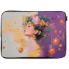 Abstract - Vrouw - Bloemenkroon - Goud laptophoes neopreen klein -zkaufland3dotto