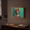 Vrouw - Hoodtooi - Tropisch - Fruit - Druiven Light Box met batterij (Wandlamp) middel -sfeer1