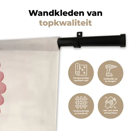 Tulp - Lijst - Ovaal - Illustratie Wandkleed katoen klein -sfeer2