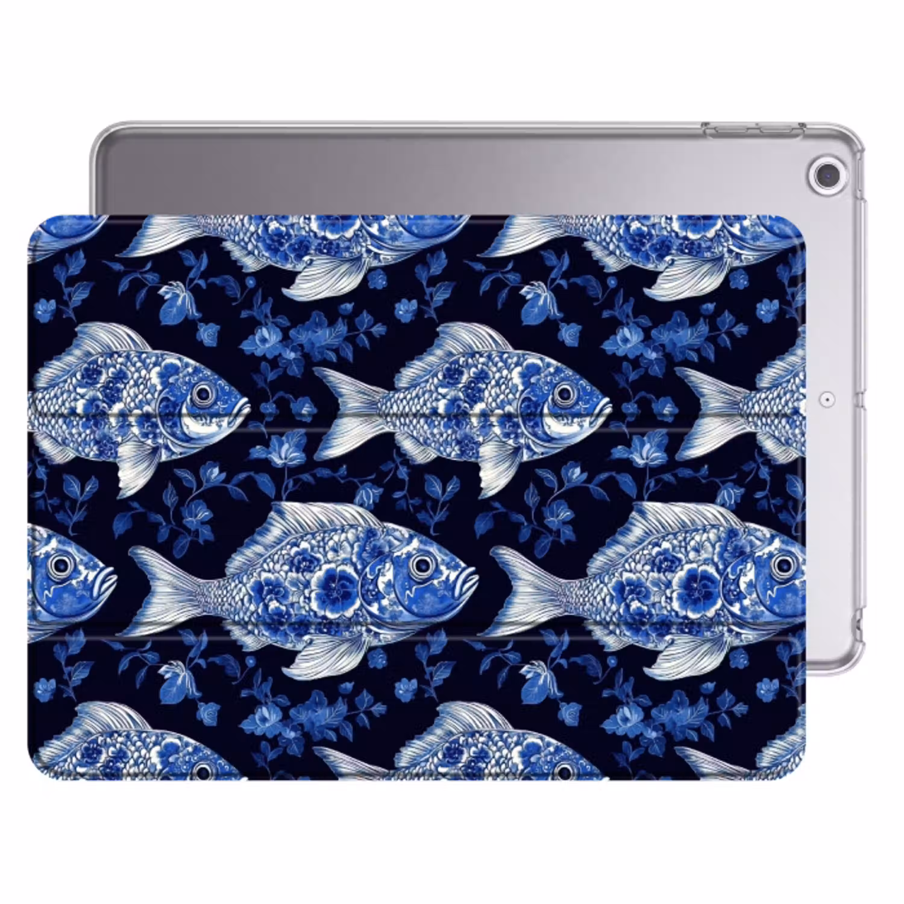 Vissen - Bloemen - Blauw Apple iPad 2017 middel 1172 -threedimensional_3d_global