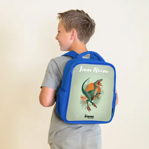 Dier - Dino - Natuur Kinderrugzak - Blauw middel -sfeer2