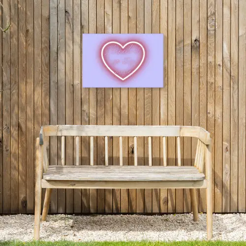 I liked it so it's mine - Neon hart - Paars Tuinposter op houten frame 2 cm dik klein -sfeer4
