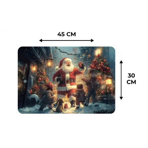 Kerstvreugde - Sneeuw - Kleurrijk Placemat vinyl groot -specs