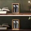 Struisvogels - Halzen - Zwart - Minimalistisch Light Box met kabel (Tafellamp) klein -sfeer3