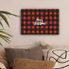 Geruit - Rood - Tekst - Christmas canvas 2cm klein -sfeer1