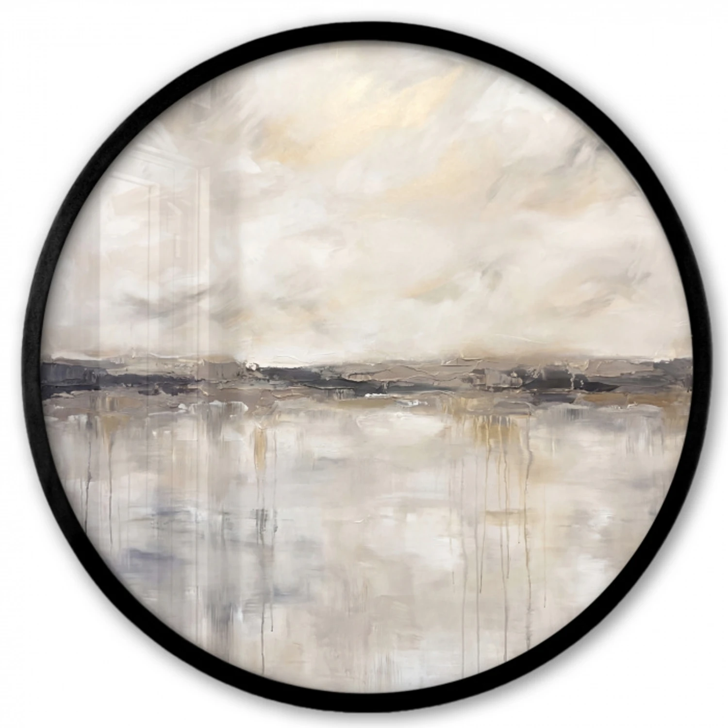 Landschap - Horizon - Natuur - Abstract - Neutraal Fotolijst rond zonder passe partout klein -3d
