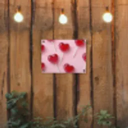 Lollies - Hartjes - Roze tuinposter los doek klein -sfeer1