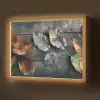Bladeren - Herfst - Grijs - Natuur Light Box met batterij (Wandlamp) middel -z3d_website