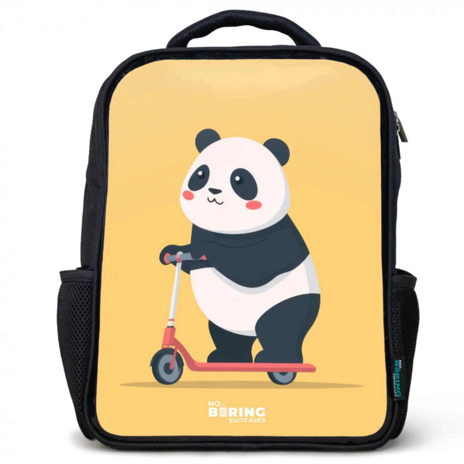 Panda - Step - Geel Rugzak - Zwart middel -3d