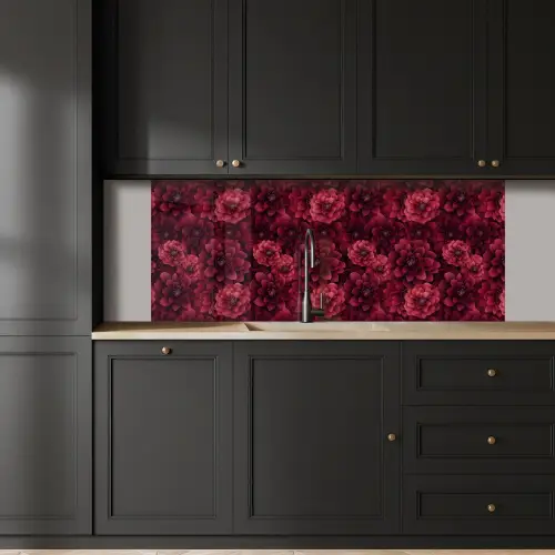Dahlias - Bloemen - Rood keuken achterwand 2 middel 871 -sfeer1