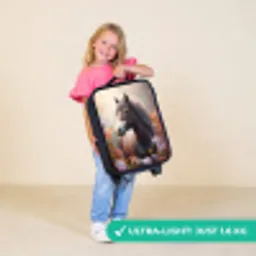 Bruin paard in de herfst Kinderkoffer - Zwart klein -sfeer2_UK