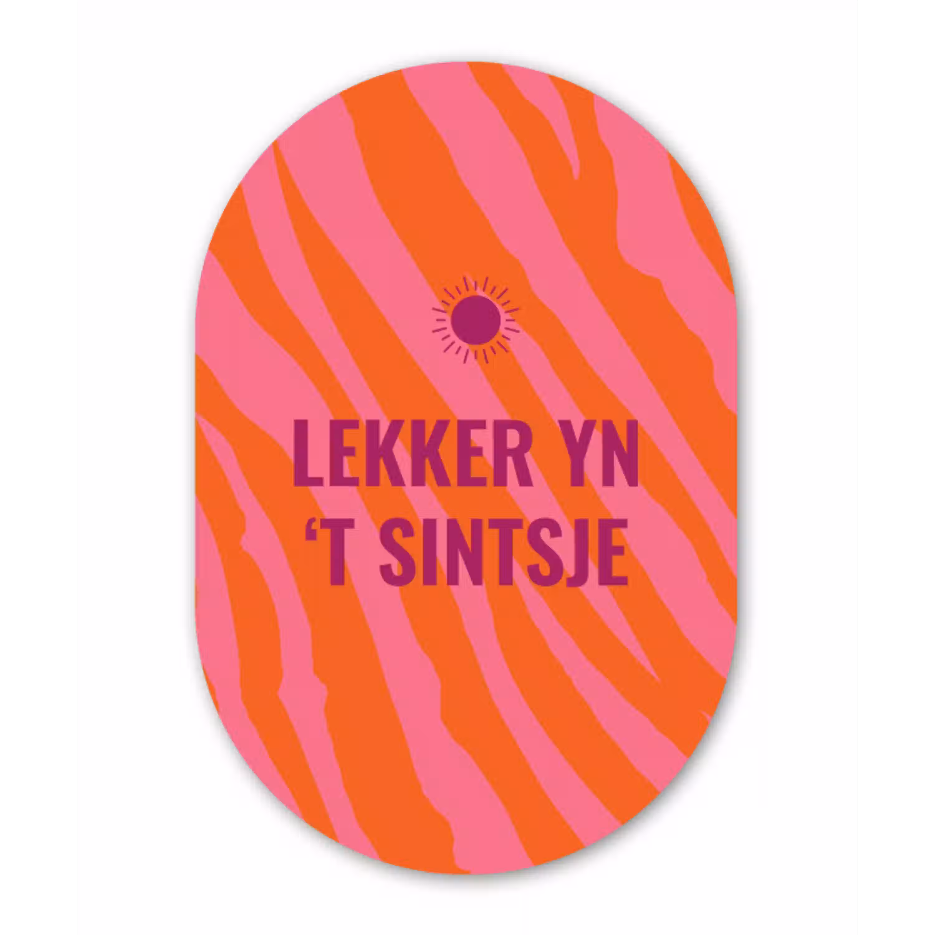 Quote - Zomer - Roze Wandcirkel Ovaal Glas middel -3d