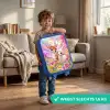 Hertje met een lammetje in pastelbloemenveld Kinderkoffer - Blauw klein -sfeer2_NL