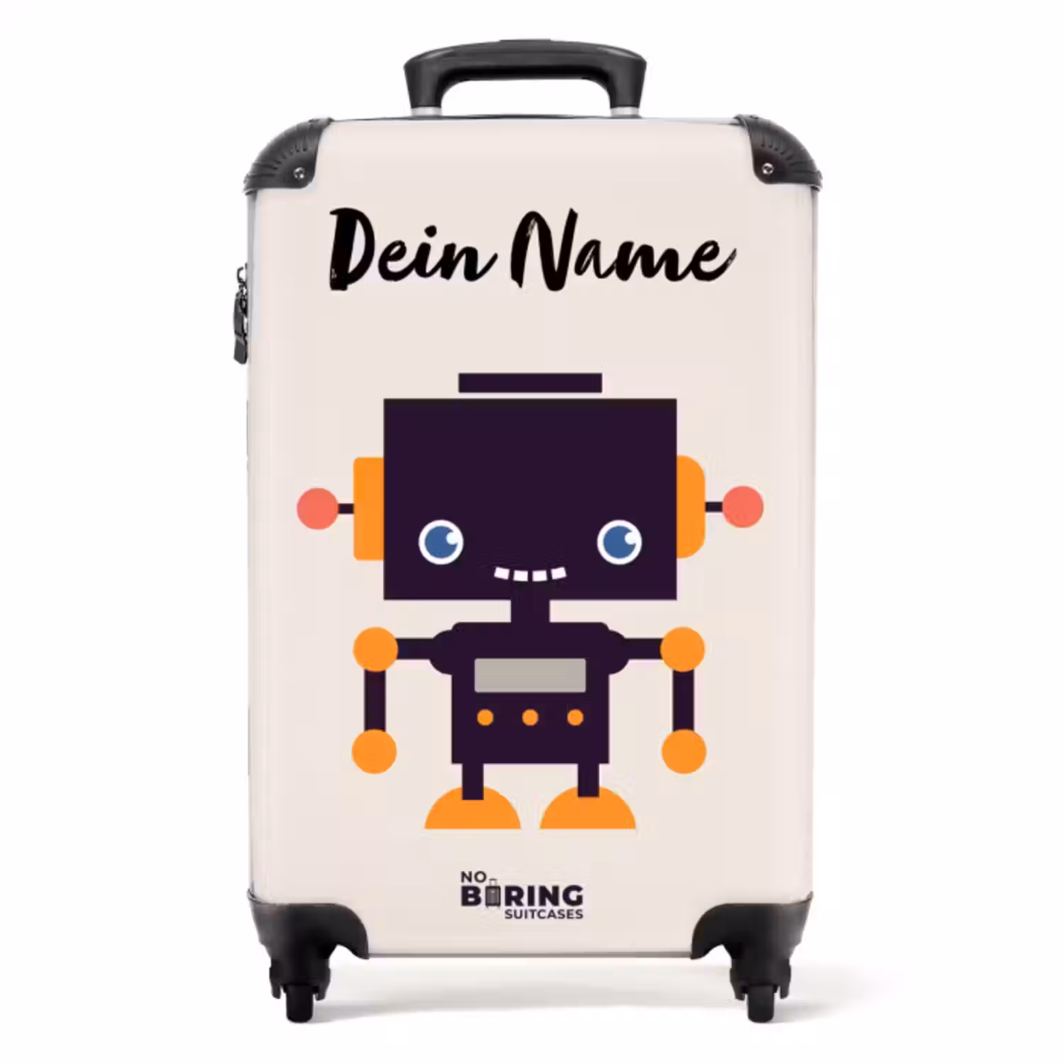 Koffer mit Name - Lila Pixel